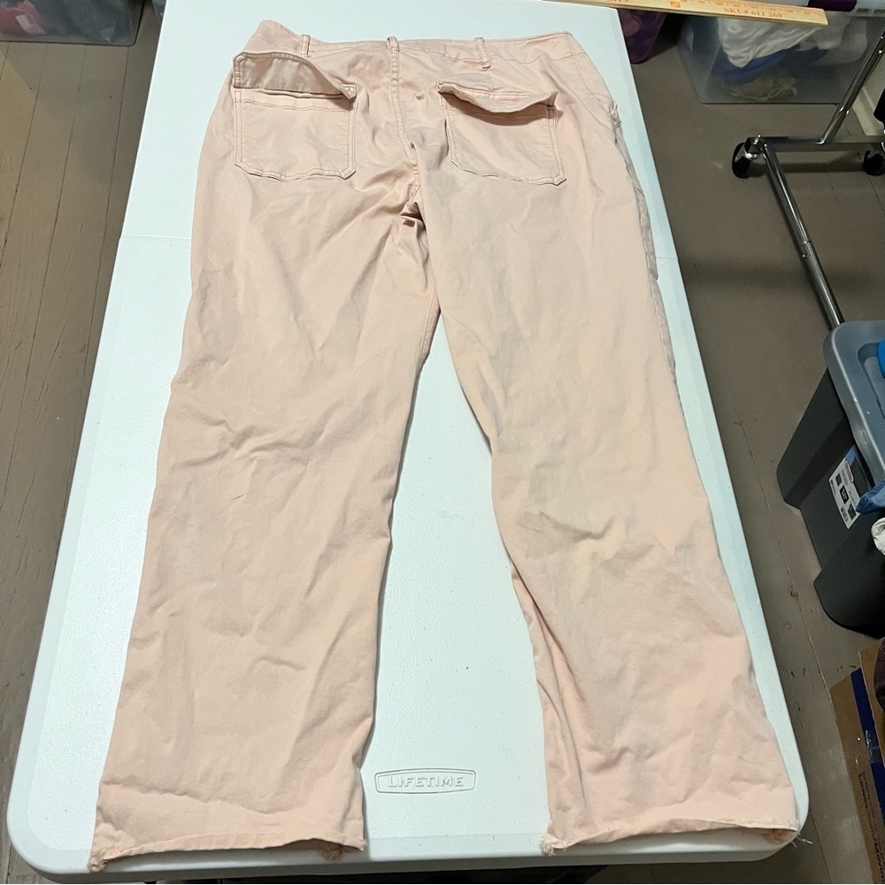 Anthropologie Pilcro Utility Slim Straight Leg Pants Light Pink Raw Hem 31 I - Picture 10 of 10